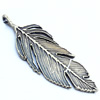 Pendant, Zinc Alloy Jewelry Findings, Leaf, 23x62mm, Sold by Bag