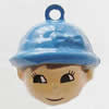 Brass Enamel Small Bell Charm, Lead-free 20x18x18.5mm, Hole:about 2mm, Sold by PC