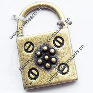 Pendant, Zinc Alloy Jewelry Findings, 14x23mm, Sold by Bag