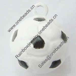 Brass Enamel Small Bell Charm, Lead-free 17mm, Hole:about 2mm, Sold by PC