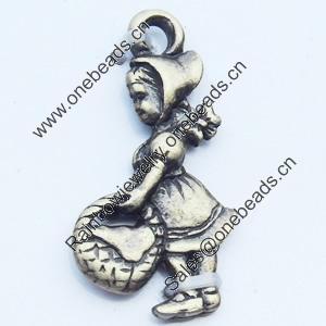 Pendant, Zinc Alloy Jewelry Findings, 11x21mm, Sold by Bag