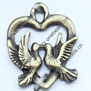 Pendant, Zinc Alloy Jewelry Findings, 15x19mm, Sold by Bag