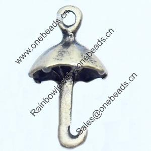 Pendant, Zinc Alloy Jewelry Findings, Umbrella, 8x15mm, Sold by Bag