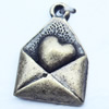 Pendant, Zinc Alloy Jewelry Findings, 13x18mm, Sold by Bag