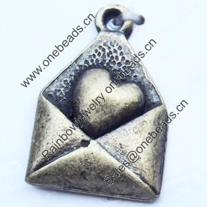 Pendant, Zinc Alloy Jewelry Findings, 13x18mm, Sold by Bag