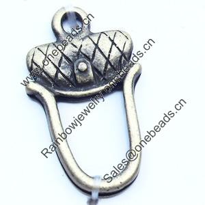 Pendant, Zinc Alloy Jewelry Findings, 12x20mm, Sold by Bag