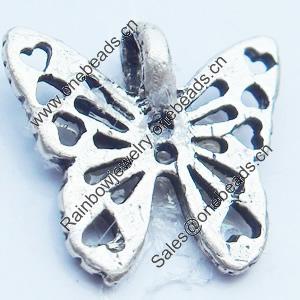 Pendant, Zinc Alloy Jewelry Findings, Butterfly, 13x11mm, Sold by Bag