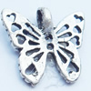 Pendant, Zinc Alloy Jewelry Findings, Butterfly, 13x11mm, Sold by Bag