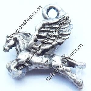 Pendant, Zinc Alloy Jewelry Findings, Horse, 15x17mm, Sold by Bag