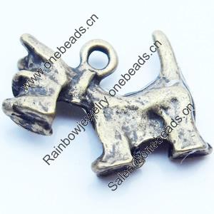 Pendant, Zinc Alloy Jewelry Findings, Dog, 18x14mm, Sold by Bag