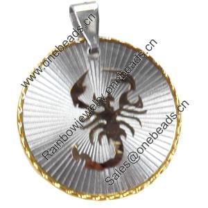 Pendant, Zinc Alloy Jewelry Findings, 29x36mm, Sold by PC