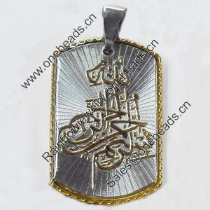 Pendant, Zinc Alloy Jewelry Findings, 21x38mm, Sold by PC