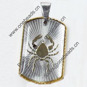 Pendant, Zinc Alloy Jewelry Findings, 21x38mm, Sold by PC