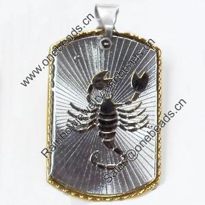 Pendant, Zinc Alloy Jewelry Findings, 21x38mm, Sold by PC