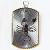 Pendant, Zinc Alloy Jewelry Findings, 21x38mm, Sold by PC