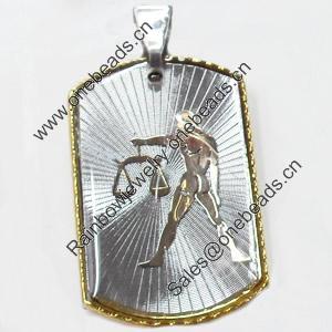 Pendant, Zinc Alloy Jewelry Findings, 21x38mm, Sold by PC