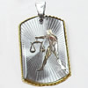 Pendant, Zinc Alloy Jewelry Findings, 21x38mm, Sold by PC