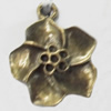 Pendant, Zinc Alloy Jewelry Findings, Flower, 20x23mm, Sold by Bag