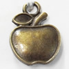 Pendant, Zinc Alloy Jewelry Findings, Apple, 14x17mm, Sold by Bag