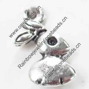 Pendant, Zinc Alloy Jewelry Findings, 8x16mm, Sold by Bag