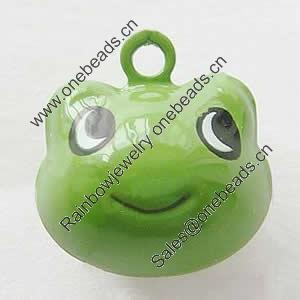 Brass Enamel Small Bell Charm, Lead-free 17.5x15x14.5mm, Hole:about 2.5mm, Sold by PC