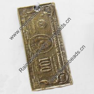 Pendant, Zinc Alloy Jewelry Findings, 18x40mm, Sold by Bag