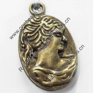Pendant, Zinc Alloy Jewelry Findings, 17x28mm, Sold by Bag
