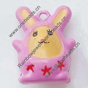 Brass Enamel Small Bell Charm, Lead-free 22x17.5x13.5mm, Hole:about 2mm, Sold by PC