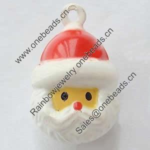 Brass Enamel Small Bell Charm, Lead-free 26x16.5x16mm, Hole:about 1.5mm, Sold by PC