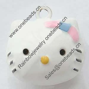 Brass Enamel Small Bell Charm, Lead-free 21x17x17mm, Hole:about 2.5mm, Sold by PC