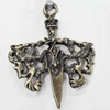 Pendant, Zinc Alloy Jewelry Findings, 30x36mm, Sold by Bag