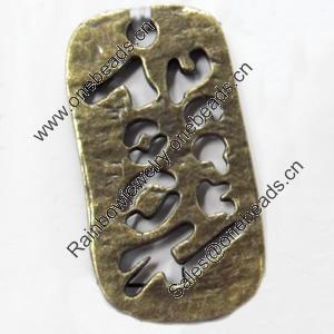 Pendant, Zinc Alloy Jewelry Findings, 20x38mm, Sold by Bag