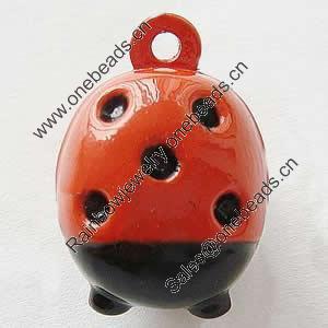 Brass Enamel Small Bell Charm, Lead-free 21.5x18.5x18mm, Hole:about 2mm, Sold by PC