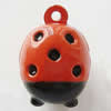 Brass Enamel Small Bell Charm, Lead-free 21.5x18.5x18mm, Hole:about 2mm, Sold by PC
