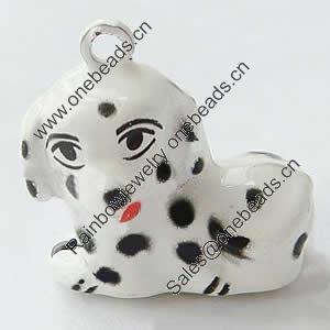 Brass Enamel Small Bell Charm, Lead-free 23x19x14.5mm, Hole:about 2.5mm, Sold by PC