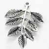 Pendant, Zinc Alloy Jewelry Findings, Leaf, 30x35mm, Sold by Bag