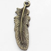 Pendant, Zinc Alloy Jewelry Findings, Leaf, 9x30mm, Sold by Bag