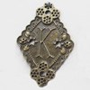 Pendant, Zinc Alloy Jewelry Findings, 25x38mm, Sold by Bag