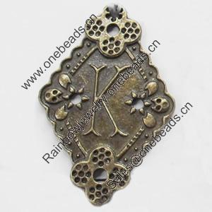 Pendant, Zinc Alloy Jewelry Findings, 25x38mm, Sold by Bag