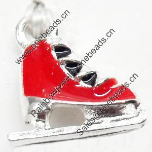 Zinc Alloy Enamel Pendant, 14x14mm, Sold by Bag