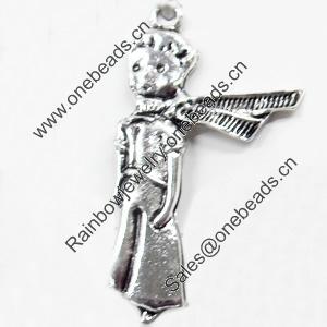 Pendant, Zinc Alloy Jewelry Findings, 26x43mm, Sold by Bag