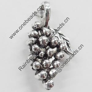 Pendant, Zinc Alloy Jewelry Findings, grape, 14x26mm, Sold by Bag