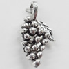 Pendant, Zinc Alloy Jewelry Findings, grape, 14x26mm, Sold by Bag