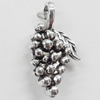 Pendant, Zinc Alloy Jewelry Findings, grape, 14x26mm, Sold by Bag