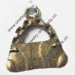 Pendant, Zinc Alloy Jewelry Findings, 19x22mm, Sold by Bag