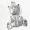 Pendant, Zinc Alloy Jewelry Findings, Bear, 18x26mm, Sold by Bag