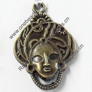 Pendant, Zinc Alloy Jewelry Findings, 20x31mm, Sold by Bag
