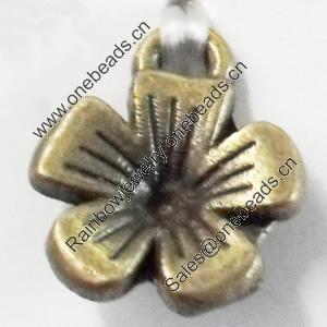 Pendant, Zinc Alloy Jewelry Findings, Flower, 9x10mm, Sold by Bag