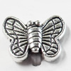 Beads, Zinc Alloy Jewelry Findings, Butterfly, 10x8mm, Sold by Bag