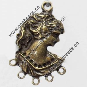 Connector, Zinc Alloy Jewelry Findings, 26x42mm, Sold by Bag